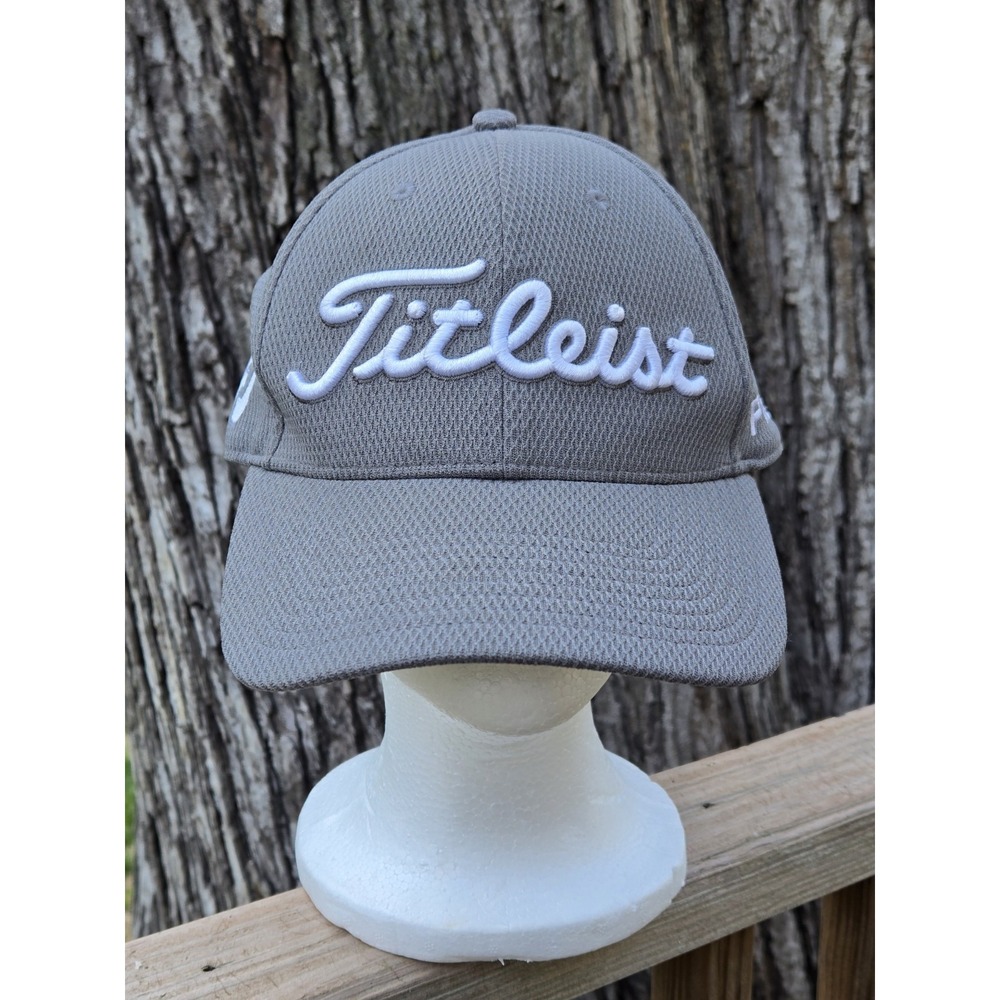 Titleist Golf FJ FootJoy Pro V1 Patch Embroidered Stretch Fit Hat Cap Gray L/XL